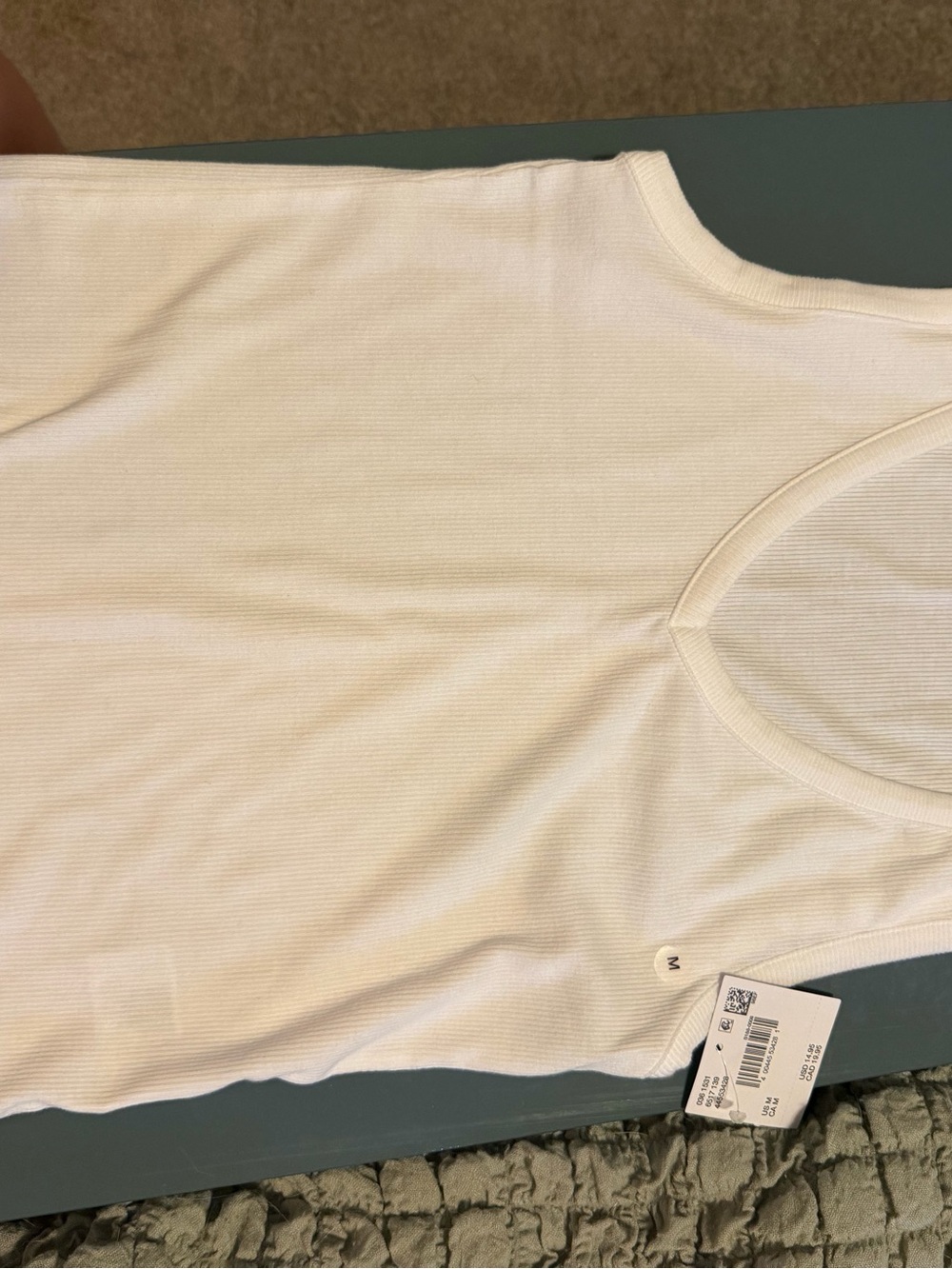 American Eagle Outfitters White Ribbed Tank Top